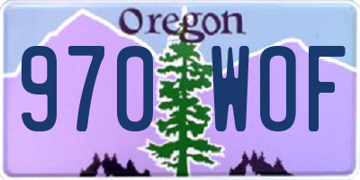OR license plate 970WOF