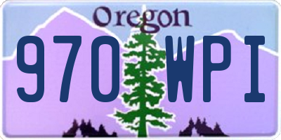 OR license plate 970WPI