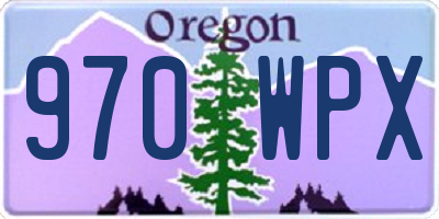 OR license plate 970WPX