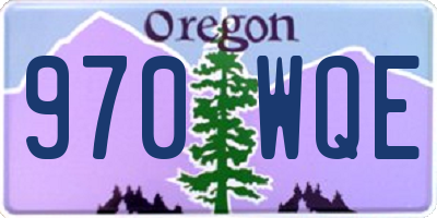 OR license plate 970WQE