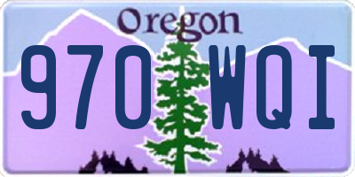 OR license plate 970WQI