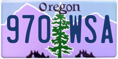 OR license plate 970WSA