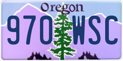 OR license plate 970WSC