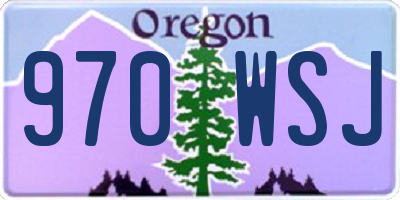 OR license plate 970WSJ