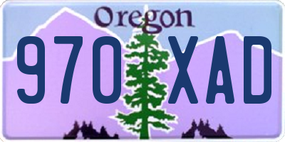 OR license plate 970XAD
