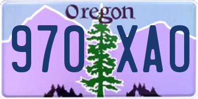 OR license plate 970XAO