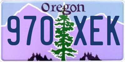 OR license plate 970XEK