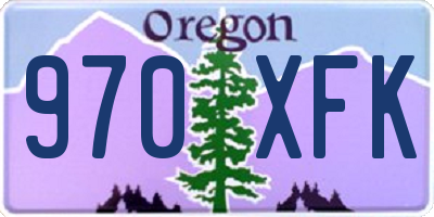 OR license plate 970XFK