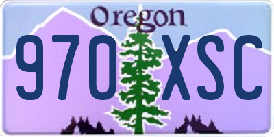 OR license plate 970XSC