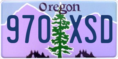 OR license plate 970XSD