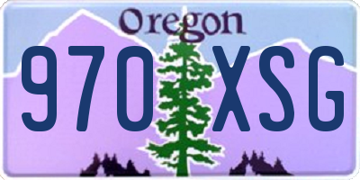 OR license plate 970XSG