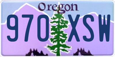 OR license plate 970XSW