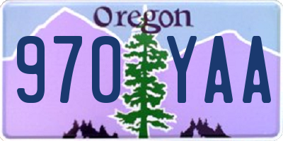 OR license plate 970YAA