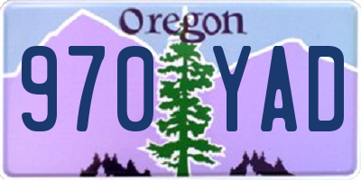 OR license plate 970YAD