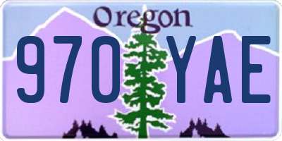 OR license plate 970YAE
