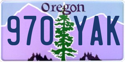 OR license plate 970YAK