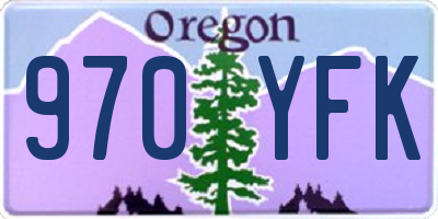 OR license plate 970YFK