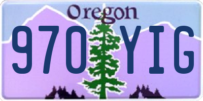 OR license plate 970YIG