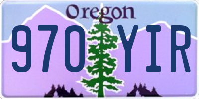 OR license plate 970YIR