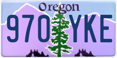 OR license plate 970YKE