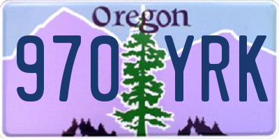 OR license plate 970YRK