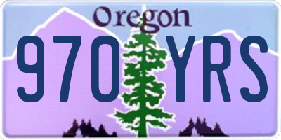OR license plate 970YRS
