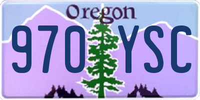 OR license plate 970YSC