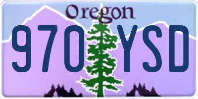 OR license plate 970YSD