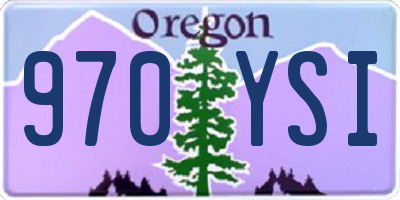 OR license plate 970YSI