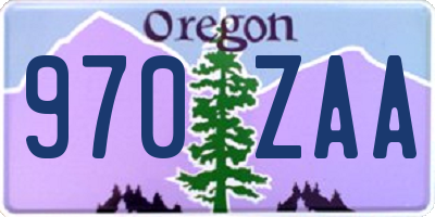 OR license plate 970ZAA