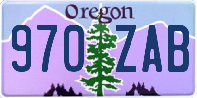 OR license plate 970ZAB