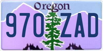OR license plate 970ZAD