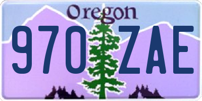 OR license plate 970ZAE
