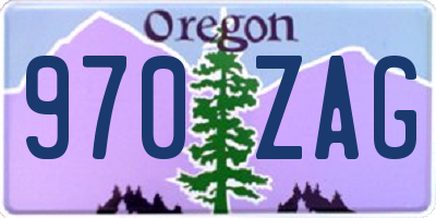 OR license plate 970ZAG