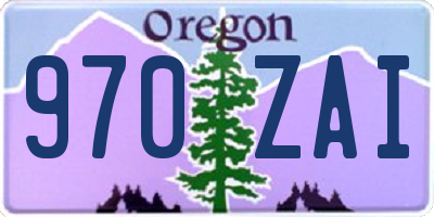 OR license plate 970ZAI