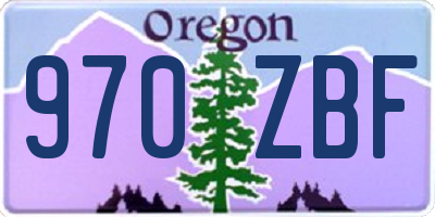 OR license plate 970ZBF