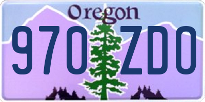 OR license plate 970ZDO