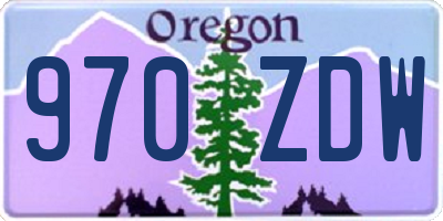 OR license plate 970ZDW