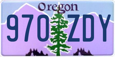OR license plate 970ZDY