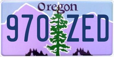 OR license plate 970ZED