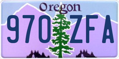 OR license plate 970ZFA