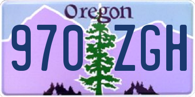 OR license plate 970ZGH