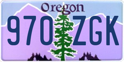 OR license plate 970ZGK