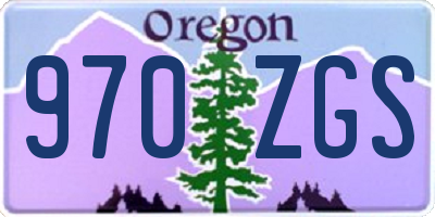 OR license plate 970ZGS
