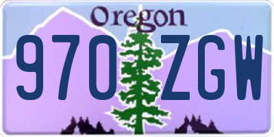 OR license plate 970ZGW