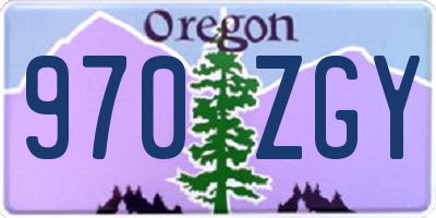 OR license plate 970ZGY
