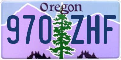 OR license plate 970ZHF