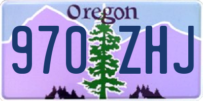 OR license plate 970ZHJ