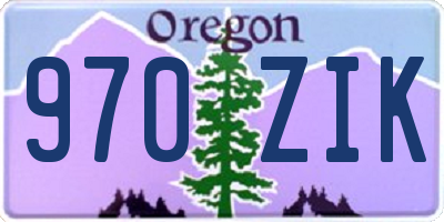 OR license plate 970ZIK