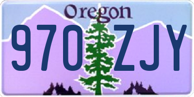 OR license plate 970ZJY